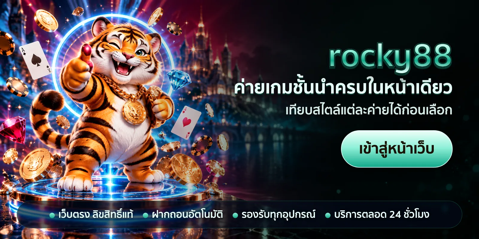 ภาพหัวเรื่องของ rocky88 ชุดที่ 1 — ค่ายเกมชั้นนำครบในหน้าเดียว